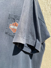 90s Harley Davidson Faded Black Pocket Tee (XL)
