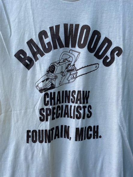 Vintage 80s Backwoods Chainsaw Tee (S/M)