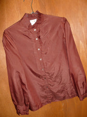 70s Rust Tuxedo Blouse (L)
