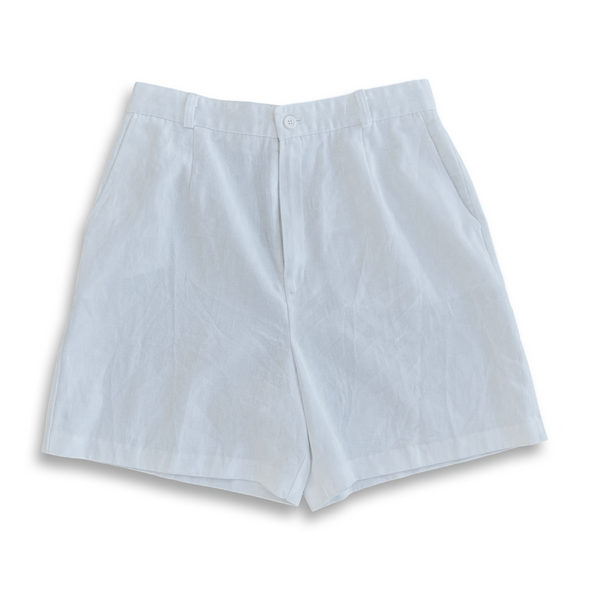 Vintage 90s White Linen Blend Shorts