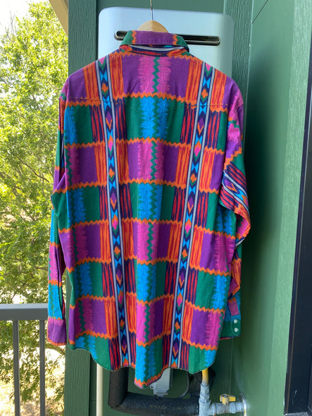 Vintage 90s Wrangler Brush-Popper Shirt (XL)