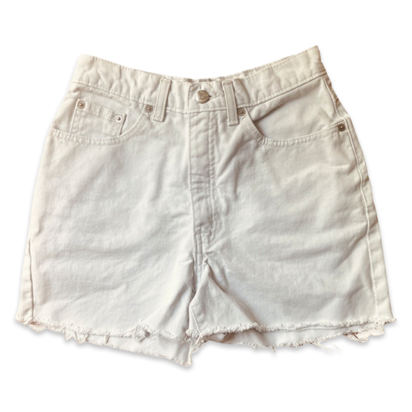 Vintage 90s Cream Denim Shorts