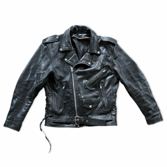 Vintage Black Leather Moto Jacket