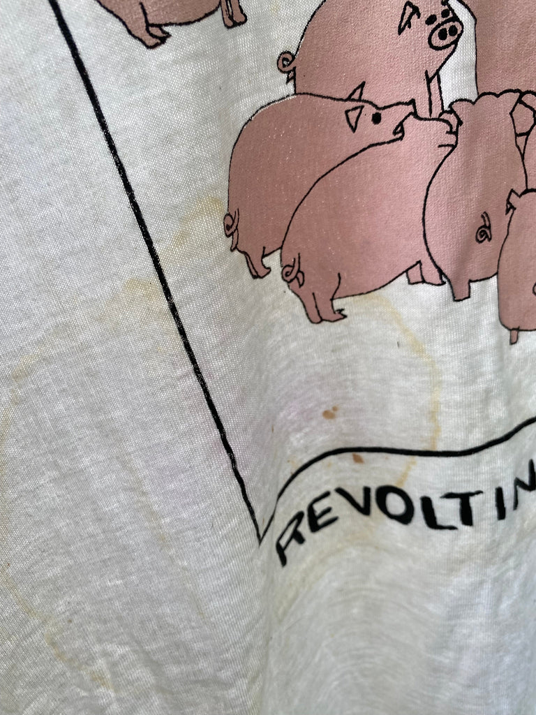Vintage 90s Distressed Revolting Pigs Tee (L)