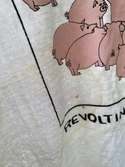 Vintage 90s Distressed Revolting Pigs Tee (L)