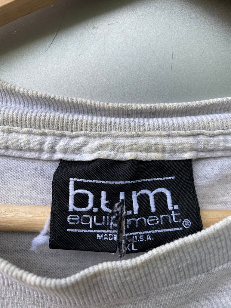 Vintage 90s Distressed Boxy Fit Bum Equipment Art Tee (XL)