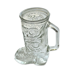 Vintage Glass Cowboy Boot Mug