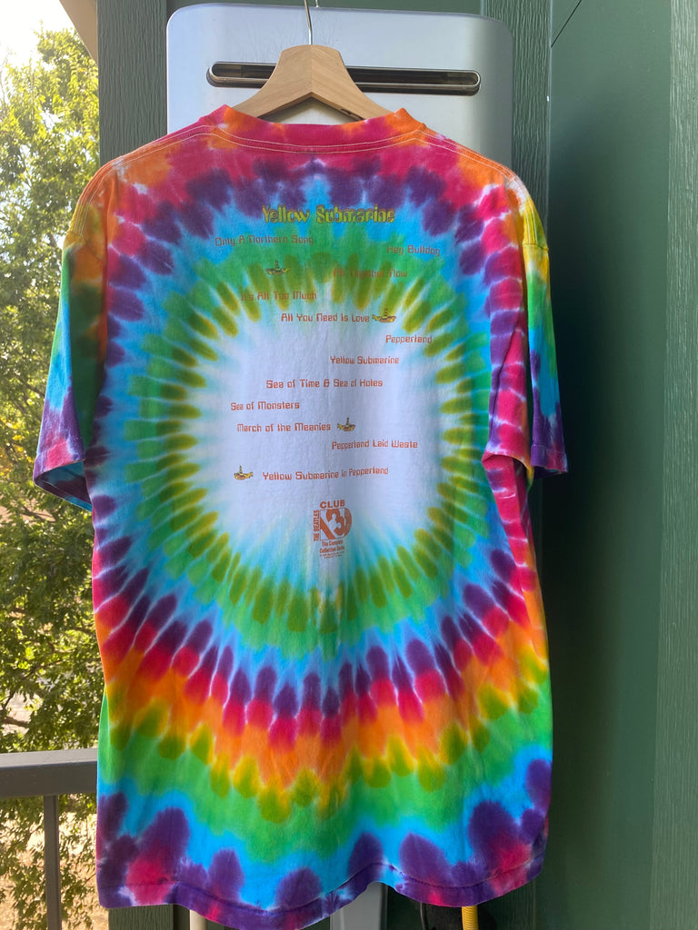 Vintage 90s The Beatles Yellow Submarine Tie Dye Tee (L/XL)