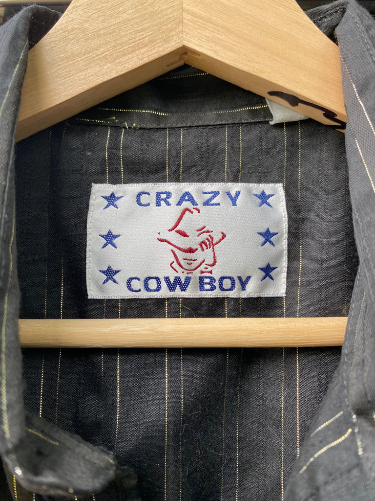 Vintage 90s Crazy Cowboy Pearl Snap (L/XL)