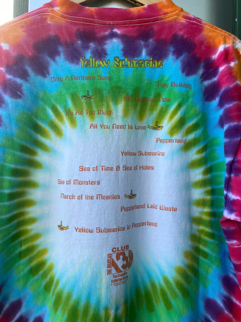 Vintage 90s The Beatles Yellow Submarine Tie Dye Tee (L/XL)
