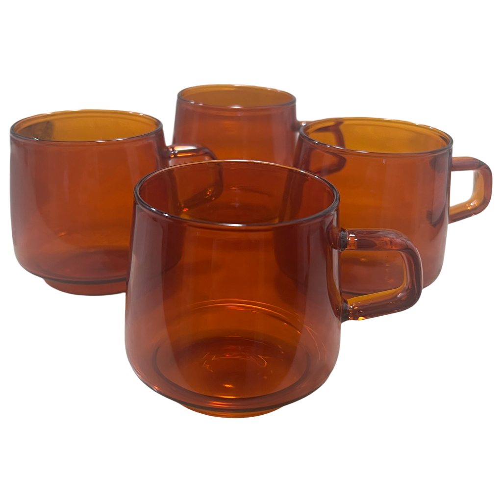 Kinto Amber Glass Coffee Mug Set (4)