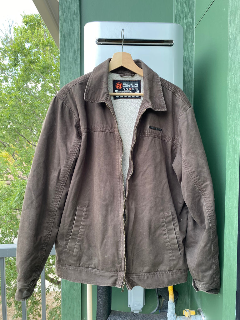 Vintage Y2K Distressed QuikSilver Sherpa LIned Jacket (L)