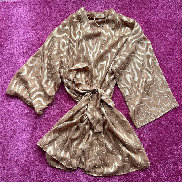 Golden Wavy Mini Robe (S)