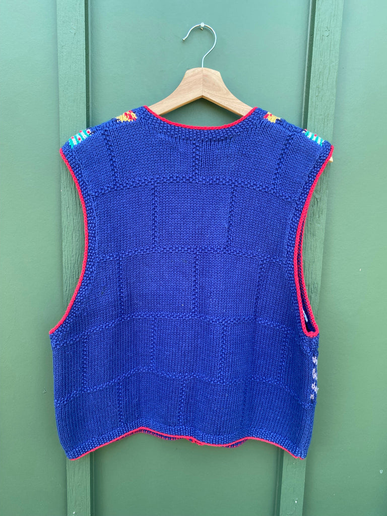 Vintage 90s Heart Knit Sweater Vest (S/M)