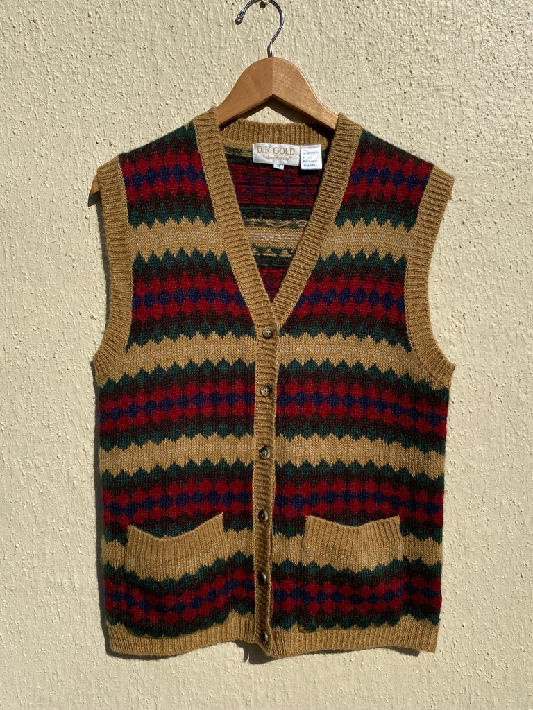 90s Knitted Pattern Vest (S/M)