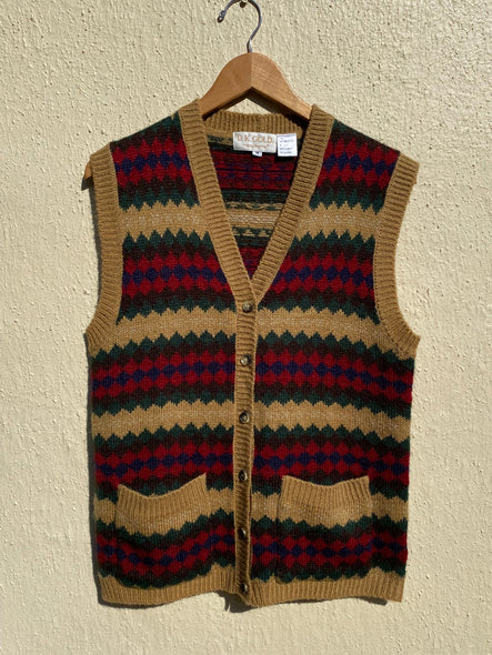 90s Knitted Pattern Vest (S/M)