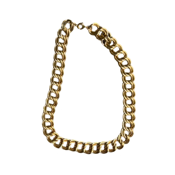 Vintage Gold Tone Double Link Necklace