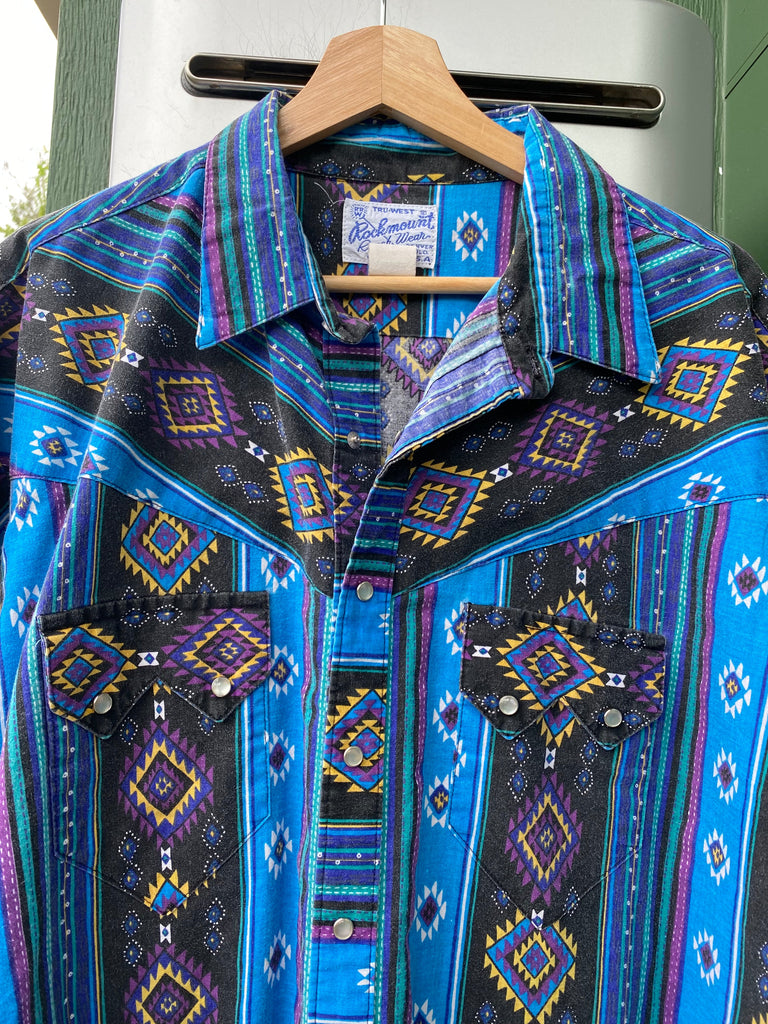 Vintage Tru-West Rockmount Ranchwear Aztec Pearlsnap (XL)