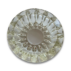 Vintage Large Yellow Hue Crystal Ashtray