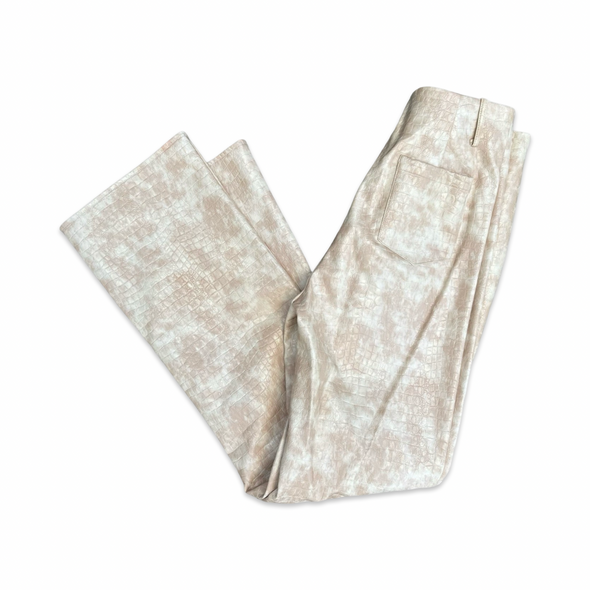 Y2K Cream Patent High Rise Pant