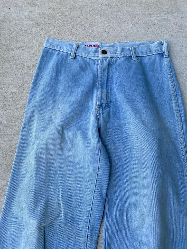 Vintage 70s Brittania  Hand Stitched Flower Jeans (29)