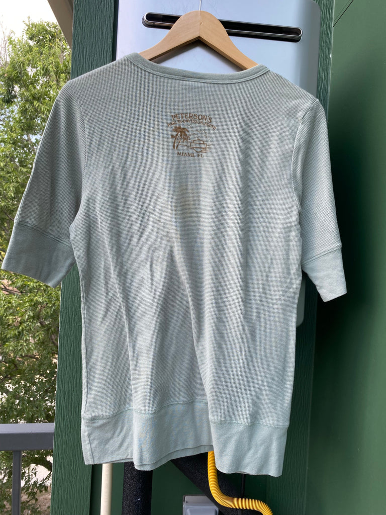 Y2K Harley Davidson Waffle-Knit Thermal Top (S/M)