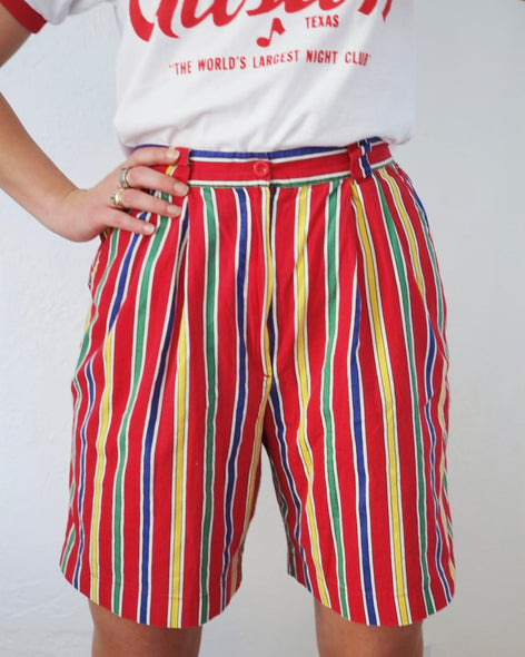 Vintage 80s Striped Shorts (Size 4)