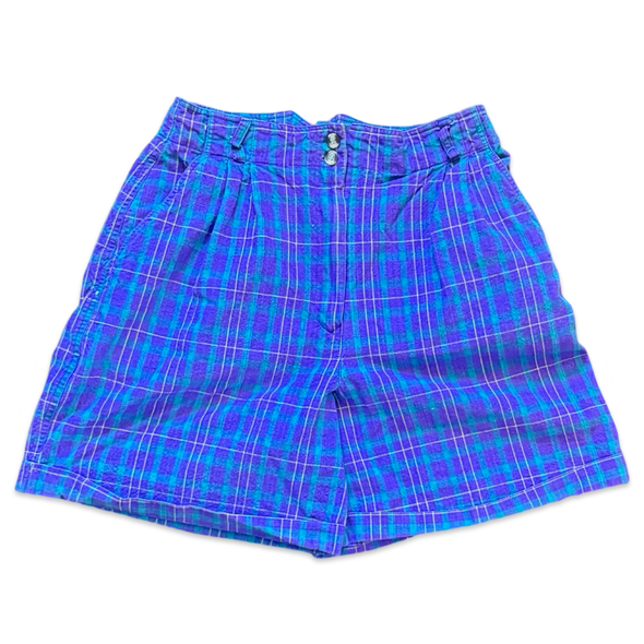 Vintage 80s Plaid Pleated Shorts