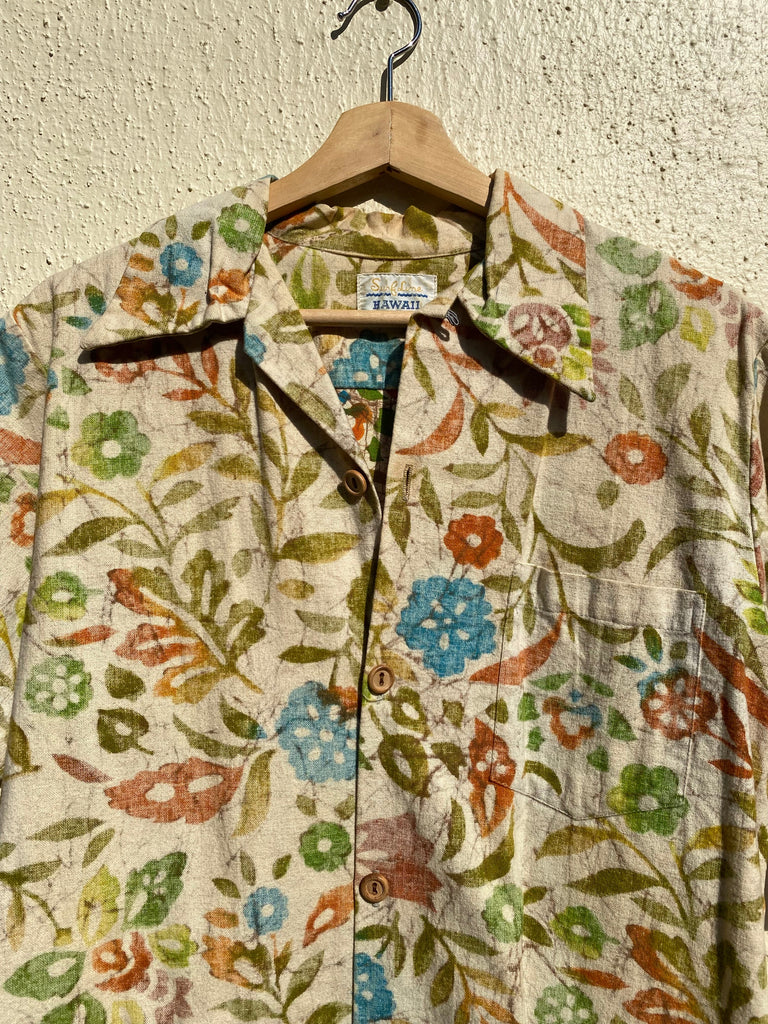Vintage 70s Surf-Line Floral Print Button Down (M/L)