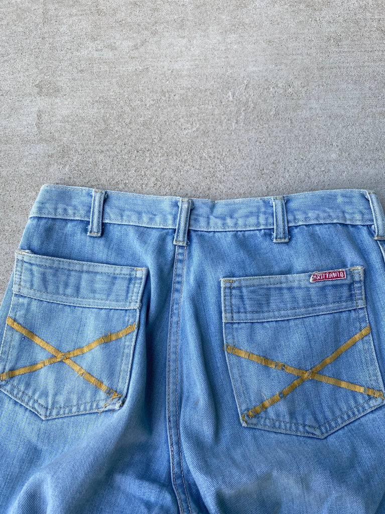 Vintage 70s Brittania  Hand Stitched Flower Jeans (29)