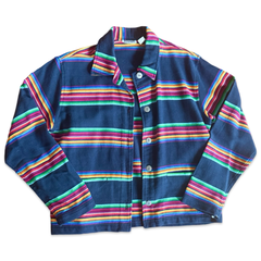 Vintage 90s Navy Striped Chore Jacket