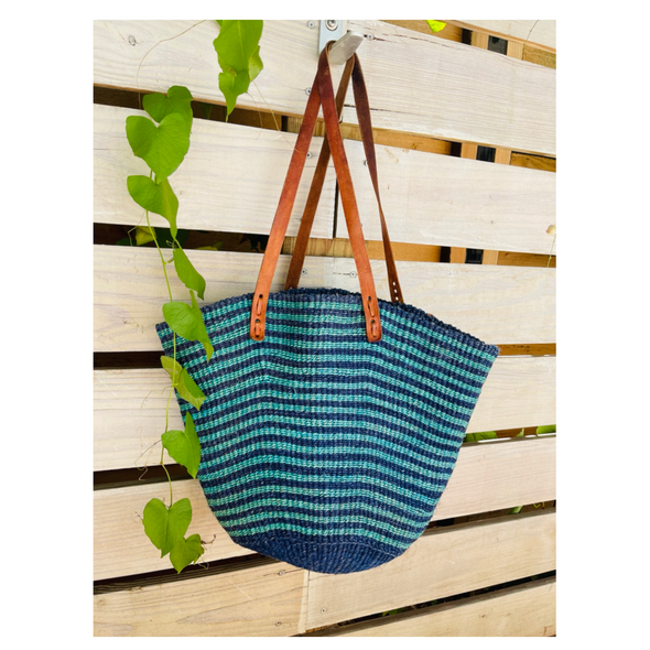 Vintage Striped Handwoven Market Tote