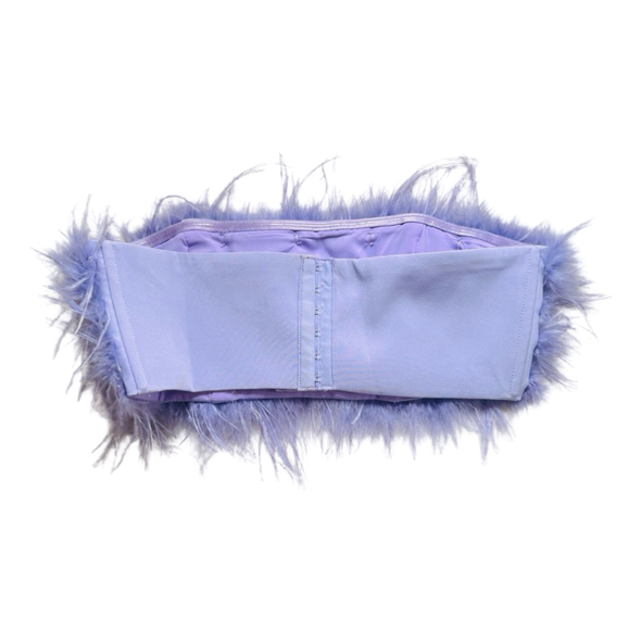 Y2K Lavender Feather Corset Top