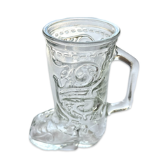 Vintage Glass Cowboy Boot Mug