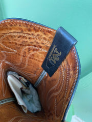 Vintage 70s Maverick Blue Bells Black Cowboy Boots (7 1/2 D)