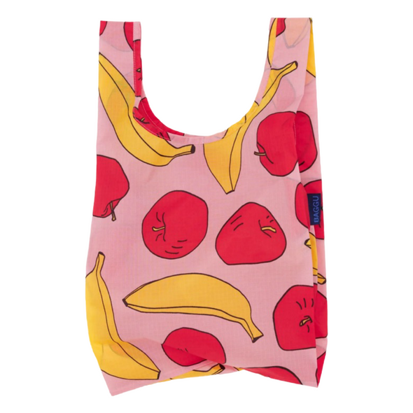 Baggu Baby Reusable Bag - Light Pink Apples & Bananas