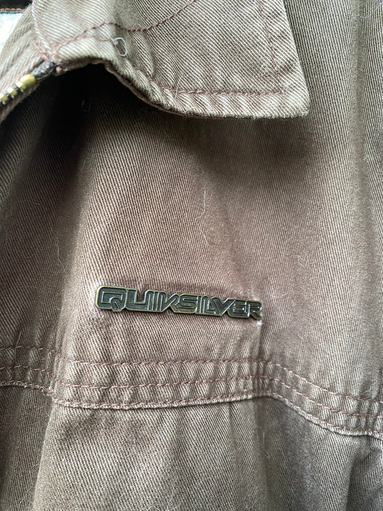 Vintage Y2K Distressed QuikSilver Sherpa LIned Jacket (L)