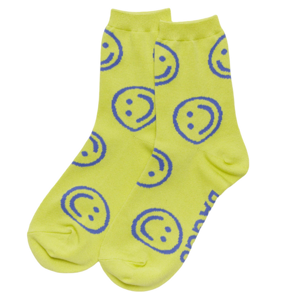 Baggu Crew Sock - Citron Happy