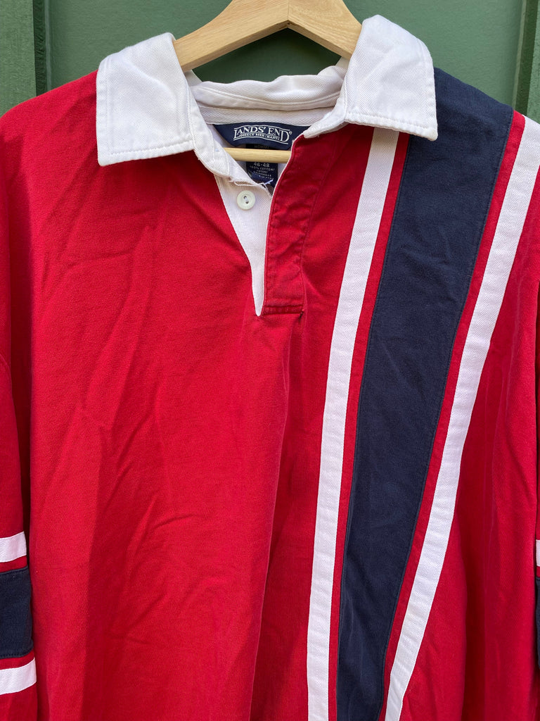 Vintage 90s Land's End Rugby Shirt (XL)
