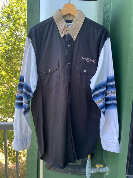Vintage 90s Express Riders Western Aztec Button-Up (XL)