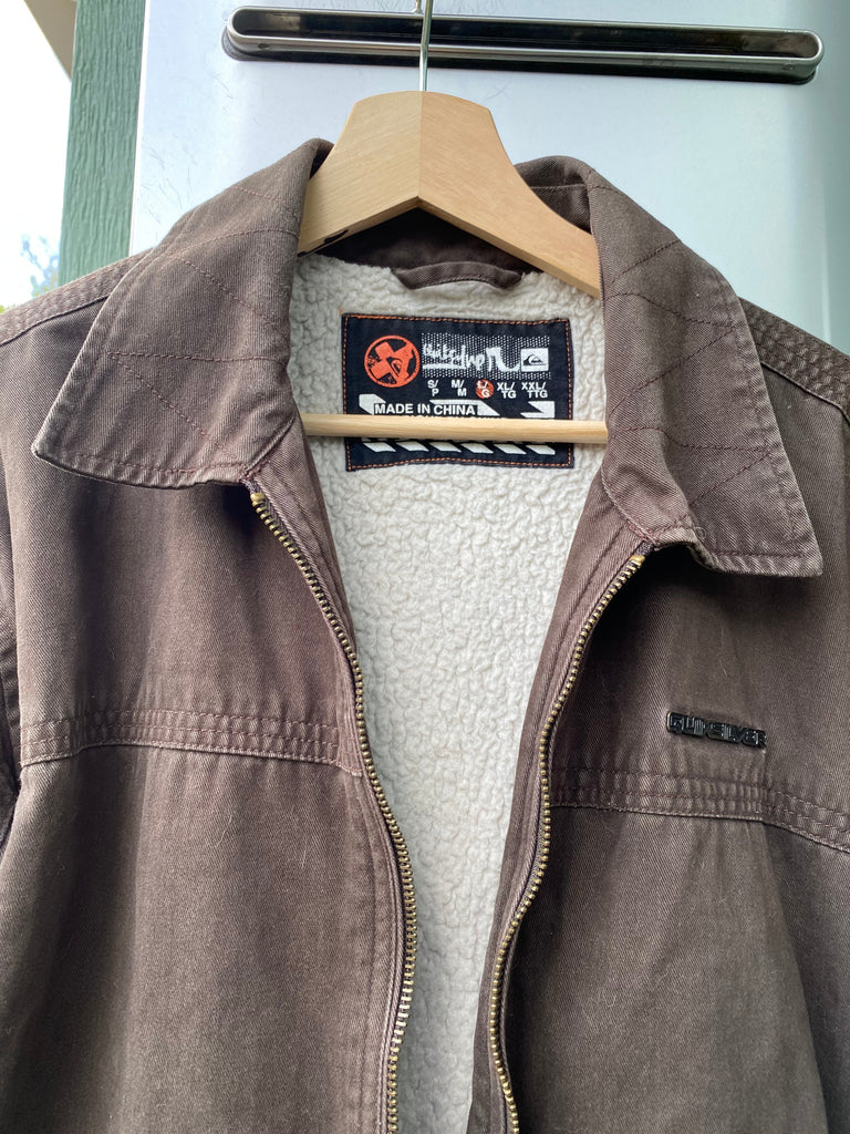Vintage Y2K Distressed QuikSilver Sherpa LIned Jacket (L)