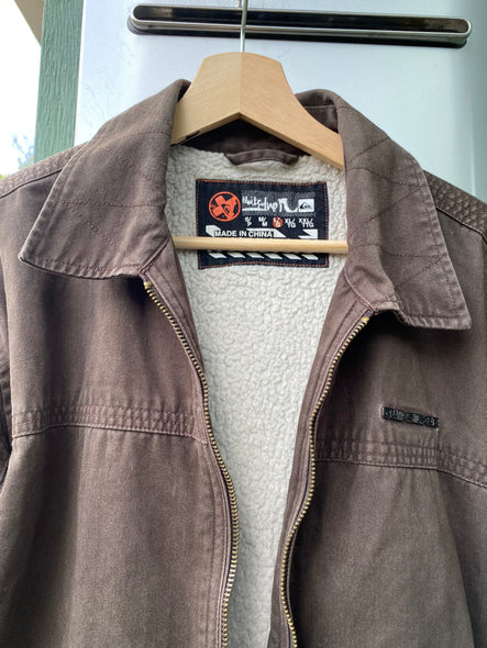 Vintage Y2K Distressed QuikSilver Sherpa LIned Jacket (L)