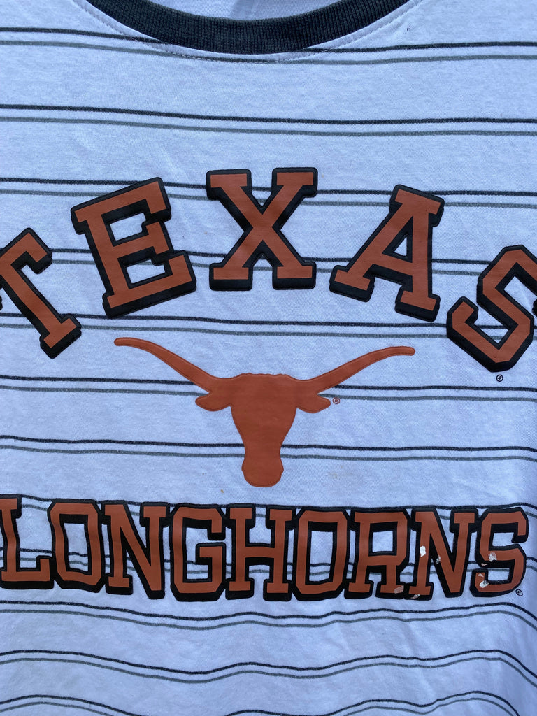 Vintage Y2K University of Texas Striped Cropped Shirt (M/L)