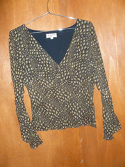 Reptilian Silk Bell Sleeve Blouse (36)