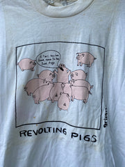Vintage 90s Distressed Revolting Pigs Tee (L)
