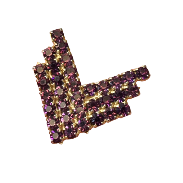 Vintage Plum Rhinestone Broach