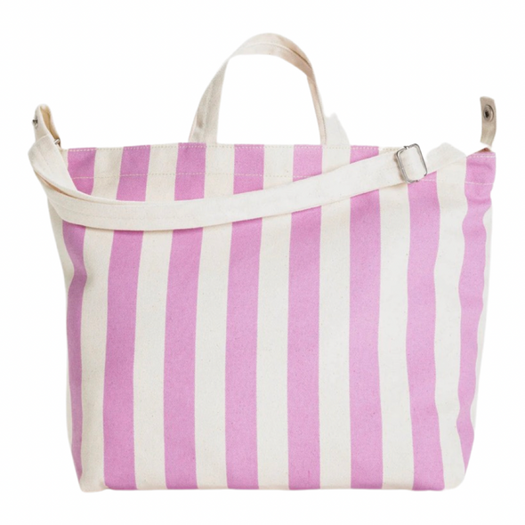 Baggu Horizontal Zip Duck Bag - Pink Awning Stripe