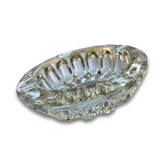 Vintage Large Yellow Hue Crystal Ashtray