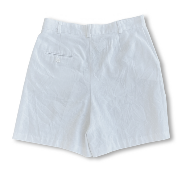 Vintage 90s White Linen Blend Shorts