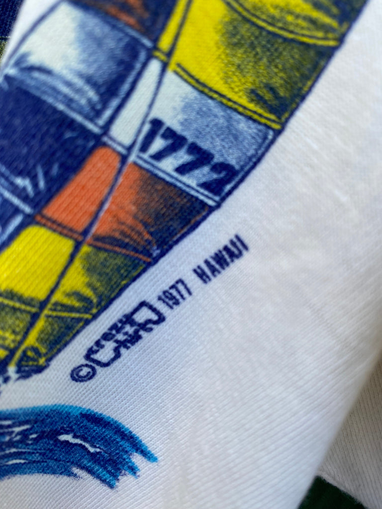 Vintage 70s Crazy Hawaii Sail Boat California Tee (M/L)